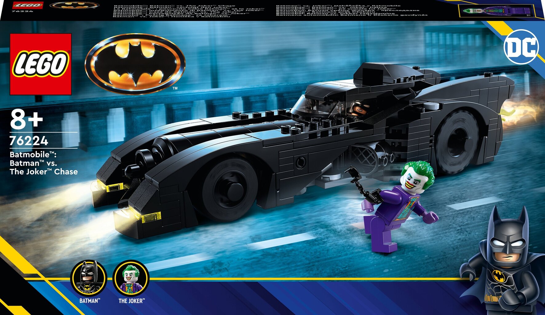 76224 LEGO® DC Batman Betmena automašīna: Betmena un Džokera pakaļdzīšanās цена и информация | Konstruktori | 220.lv