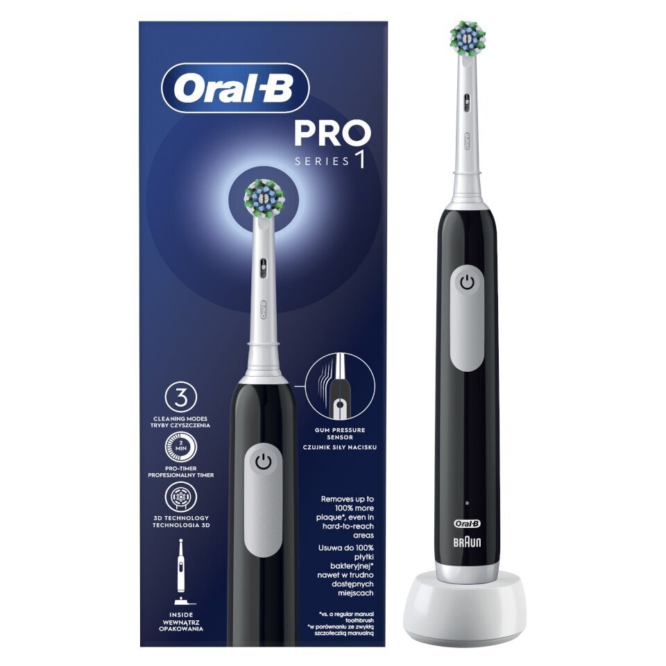 Oral-B Pro Series 1 Black Cross Action цена и информация | Elektriskās zobu birstes | 220.lv