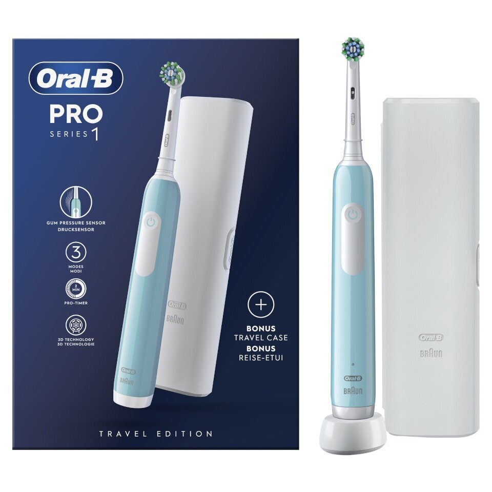 Oral-B Pro Series 1 Caribeean Blue + Travel Case cena un informācija | Elektriskās zobu birstes | 220.lv