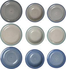 DKD Home Decor trauku komplekts, 26,5 x 26,5 x 3 cm, zils, 18 gab. цена и информация | Посуда, тарелки, обеденные сервизы | 220.lv