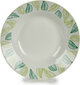 Bigbuy Home dziļais šķīvis, Ø 20,6 cm, balts/zaļš (10 gab.) cena un informācija | Trauki, šķīvji, pusdienu servīzes | 220.lv