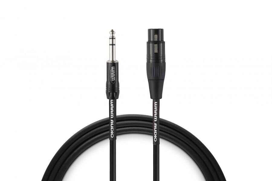 Warm Audio PRO-XLRF-TRSM-3 audio kabelis 0,9 m XLR 6,35 mm TRS, melns цена и информация | Kabeļi un vadi | 220.lv