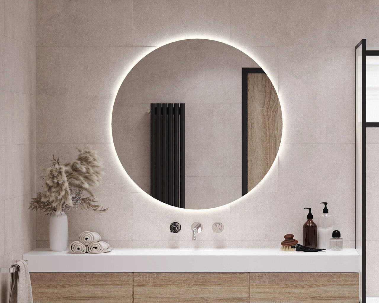 Sienas spogulis Tulup, Ø50 cm cena un informācija | Spoguļi | 220.lv