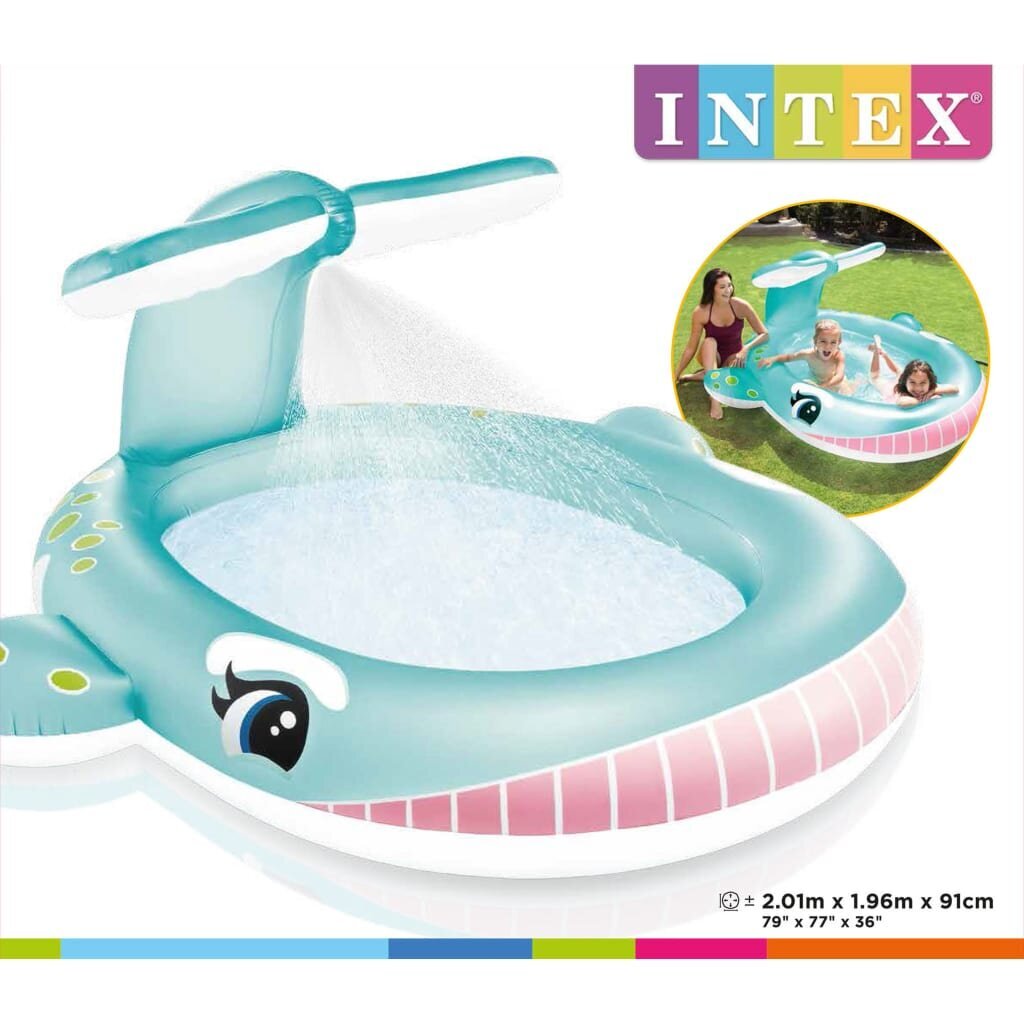 Intex baseins Whale Spray Pool, 201x196x91 cm cena un informācija | Baseini | 220.lv