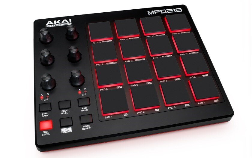 Akai MPD 218 Pad kontrolieris MIDI USB Melns cena un informācija | Mūzikas instrumentu piederumi | 220.lv