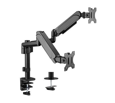 Monitora stiprinājums Gembird Adjustable Desk 2-display Mounting Arm 17”-32” cena un informācija | Monitora turētāji | 220.lv