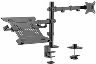Monitora stiprinājums Gembird Adjustable Desk Mount with Monitor Arm and Notebook Tray цена и информация | Кронштейны для монитора | 220.lv