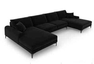 Stūra dīvāns Micadoni Home Larnite, melns cena un informācija | Stūra dīvāni | 220.lv