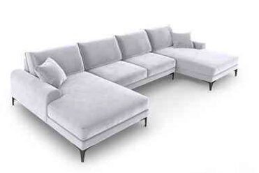 Stūra dīvāns Micadoni Home Larnite, pelēks цена и информация | Stūra dīvāni | 220.lv