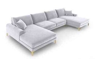 Stūra dīvāns Micadoni Home Larnite, pelēks cena un informācija | Stūra dīvāni | 220.lv