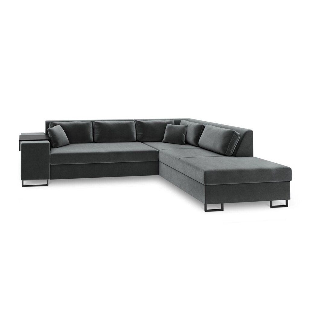 Labās puses stūra dīvāns Velvet Dolomite XL, 277x220x74 cm, tumši pelēks cena un informācija | Stūra dīvāni | 220.lv