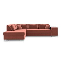 Левосторонний угловой диван Velvet Dolomite XL, 277x220x74 см, розовый цена и информация | Угловые диваны | 220.lv