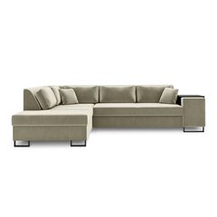 Левосторонний угловой диван Velvet Dolomite XL, 277x220x74 см, бежевый цена и информация | Угловые диваны | 220.lv