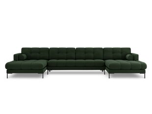 Stūra dīvāns Cosmopolitan Design Bali 7, tumši zaļš/melns cena un informācija | Stūra dīvāni | 220.lv