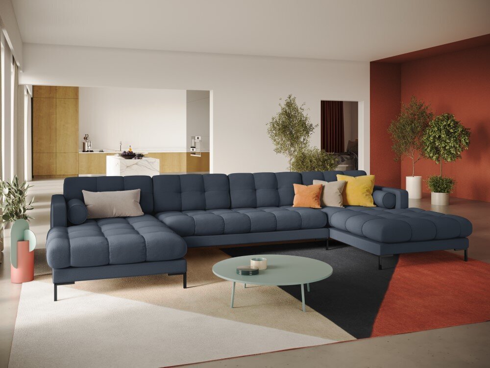 Stūra dīvāns Cosmopolitan Design Bali 7, tumši zils/melns cena un informācija | Stūra dīvāni | 220.lv