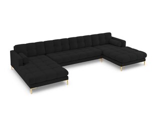 Stūra dīvāns Cosmopolitan Design Bali 7, melns/zeltainas krāsas cena un informācija | Stūra dīvāni | 220.lv