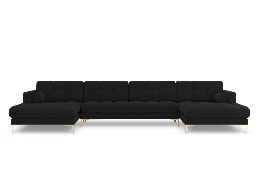 Stūra dīvāns Cosmopolitan Design Bali 7, melns/zeltainas krāsas cena un informācija | Stūra dīvāni | 220.lv