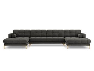 Stūra dīvāns Cosmopolitan Design Bali 7, tumši pelēks/zeltainas krāsas cena un informācija | Stūra dīvāni | 220.lv