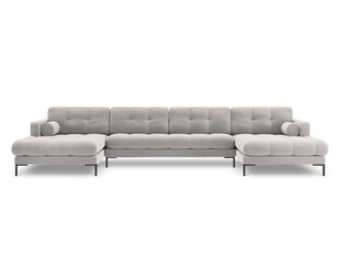 Stūra dīvāns Cosmopolitan Design Bali 7S-V, gaiši pelēks/melns cena un informācija | Stūra dīvāni | 220.lv