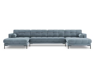 Stūra dīvāns Cosmopolitan Design Bali 7S-V, gaiši zils/melns cena un informācija | Stūra dīvāni | 220.lv