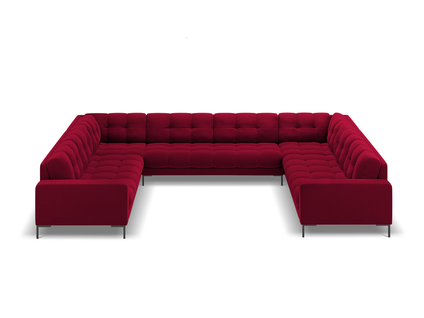 Stūra dīvāns Cosmopolitan Design Bali 9S-VU, sarkans/melns cena un informācija | Stūra dīvāni | 220.lv