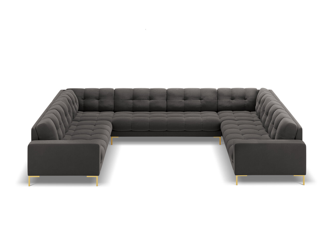 Stūra dīvāns Cosmopolitan Design Bali 9S-VU, tumši pelēks/zeltainas krāsas cena un informācija | Stūra dīvāni | 220.lv