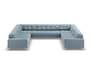 Stūra dīvāns Cosmopolitan Design Bali 9S-VU, gaiši zils/zeltainas krāsas cena un informācija | Stūra dīvāni | 220.lv