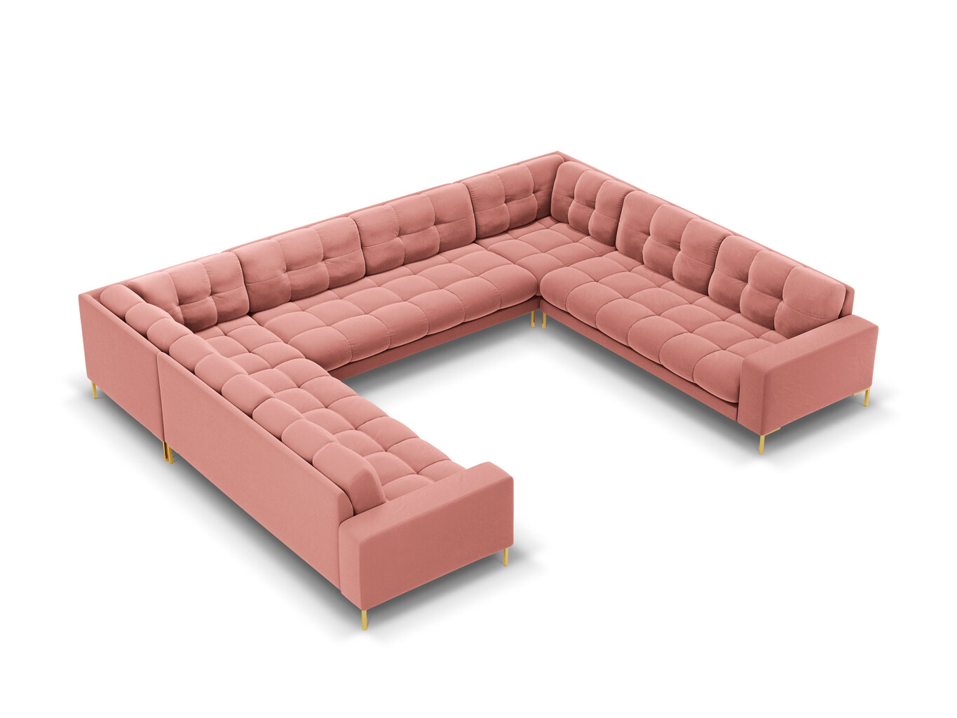 Stūra dīvāns Cosmopolitan Design Bali 9S-VU, rozā/zeltainas krāsas cena un informācija | Stūra dīvāni | 220.lv
