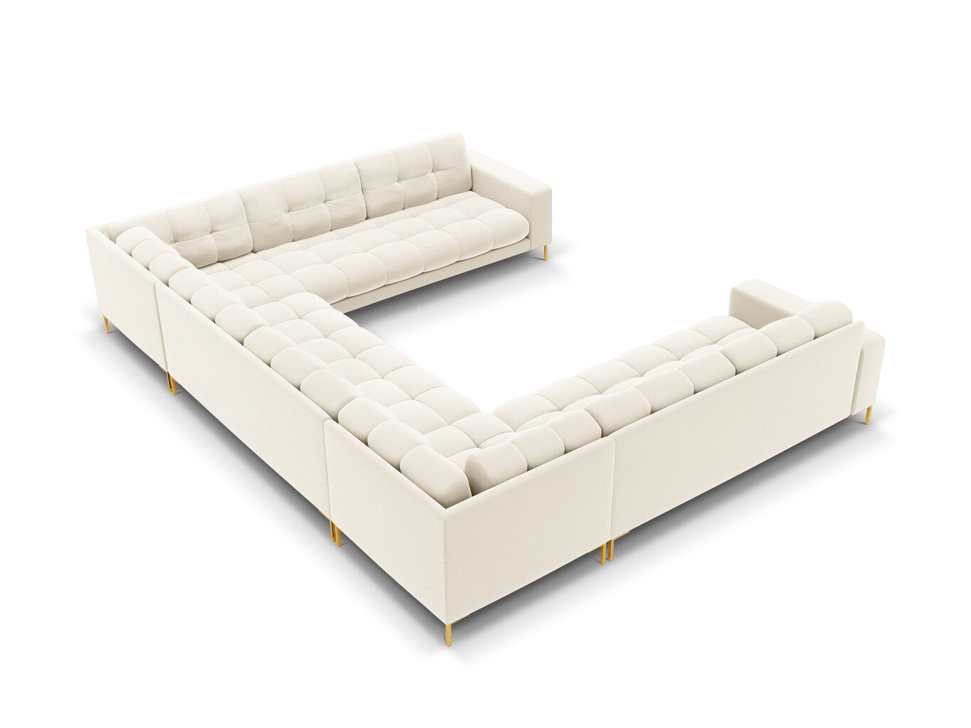 Stūra dīvāns Cosmopolitan Design Bali 9S-VU, gaišas smilškrāsas/zeltainas krāsas cena un informācija | Stūra dīvāni | 220.lv