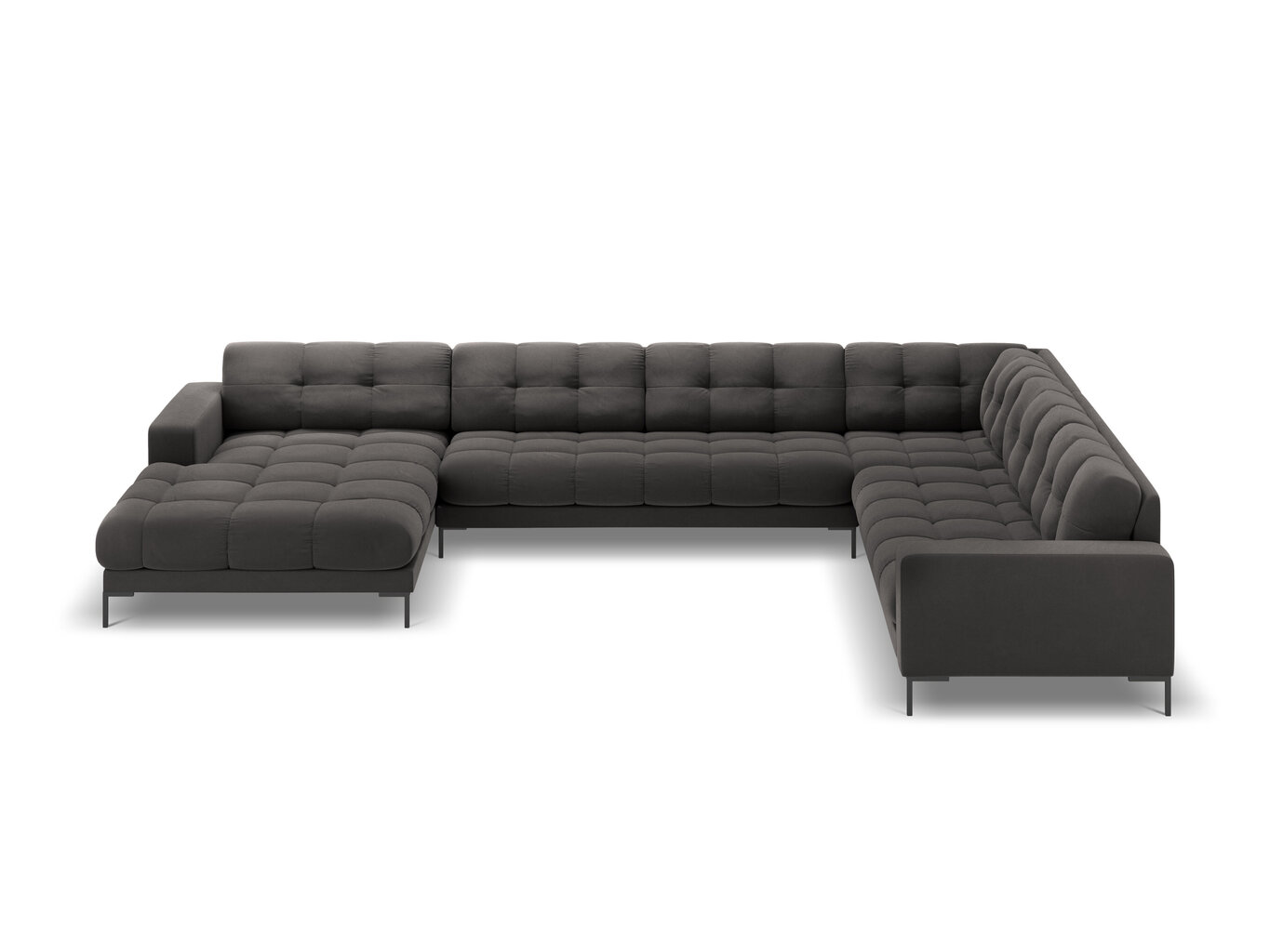 Stūra dīvāns Cosmopolitan Design Bali 7S-VUR, tumši pelēks/melns cena un informācija | Stūra dīvāni | 220.lv