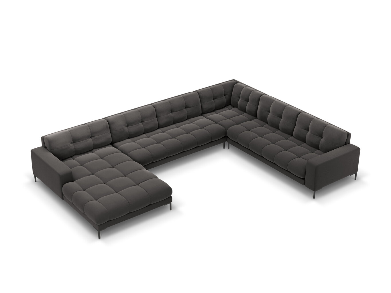 Stūra dīvāns Cosmopolitan Design Bali 7S-VUR, tumši pelēks/melns cena un informācija | Stūra dīvāni | 220.lv