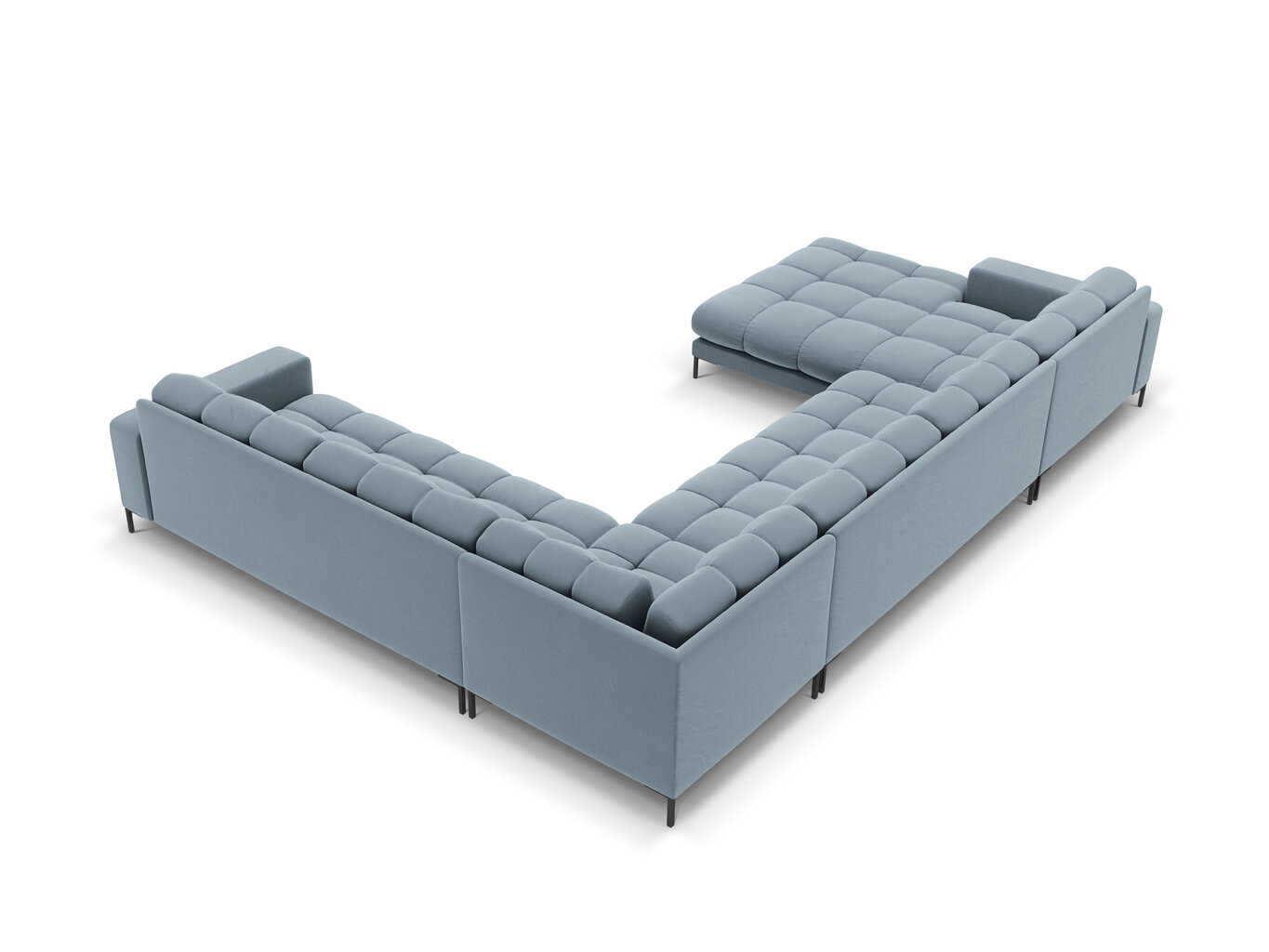 Stūra dīvāns Cosmopolitan Design Bali 7S-VUR, gaiši zils/melns цена и информация | Stūra dīvāni | 220.lv