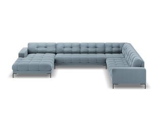 Stūra dīvāns Cosmopolitan Design Bali 7S-VUR, gaiši zils/melns cena un informācija | Stūra dīvāni | 220.lv