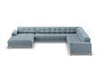 Stūra dīvāns Cosmopolitan Design Bali 7S-VUR, gaiši zils/melns цена и информация | Stūra dīvāni | 220.lv