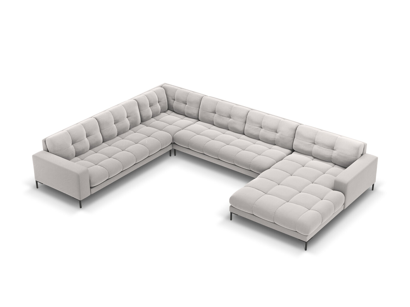 Stūra dīvāns Cosmopolitan Design Bali 7S-VUL, gaiši pelēks/melns cena un informācija | Stūra dīvāni | 220.lv