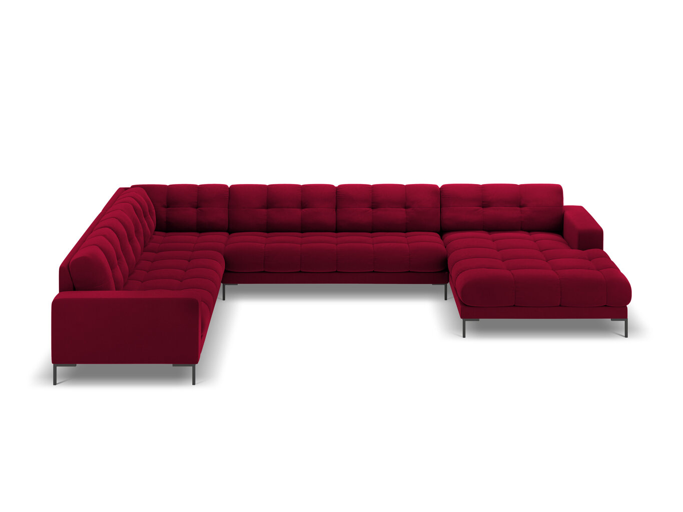 Stūra dīvāns Cosmopolitan Design Bali 7S-VUL, sarkans/melns cena un informācija | Stūra dīvāni | 220.lv