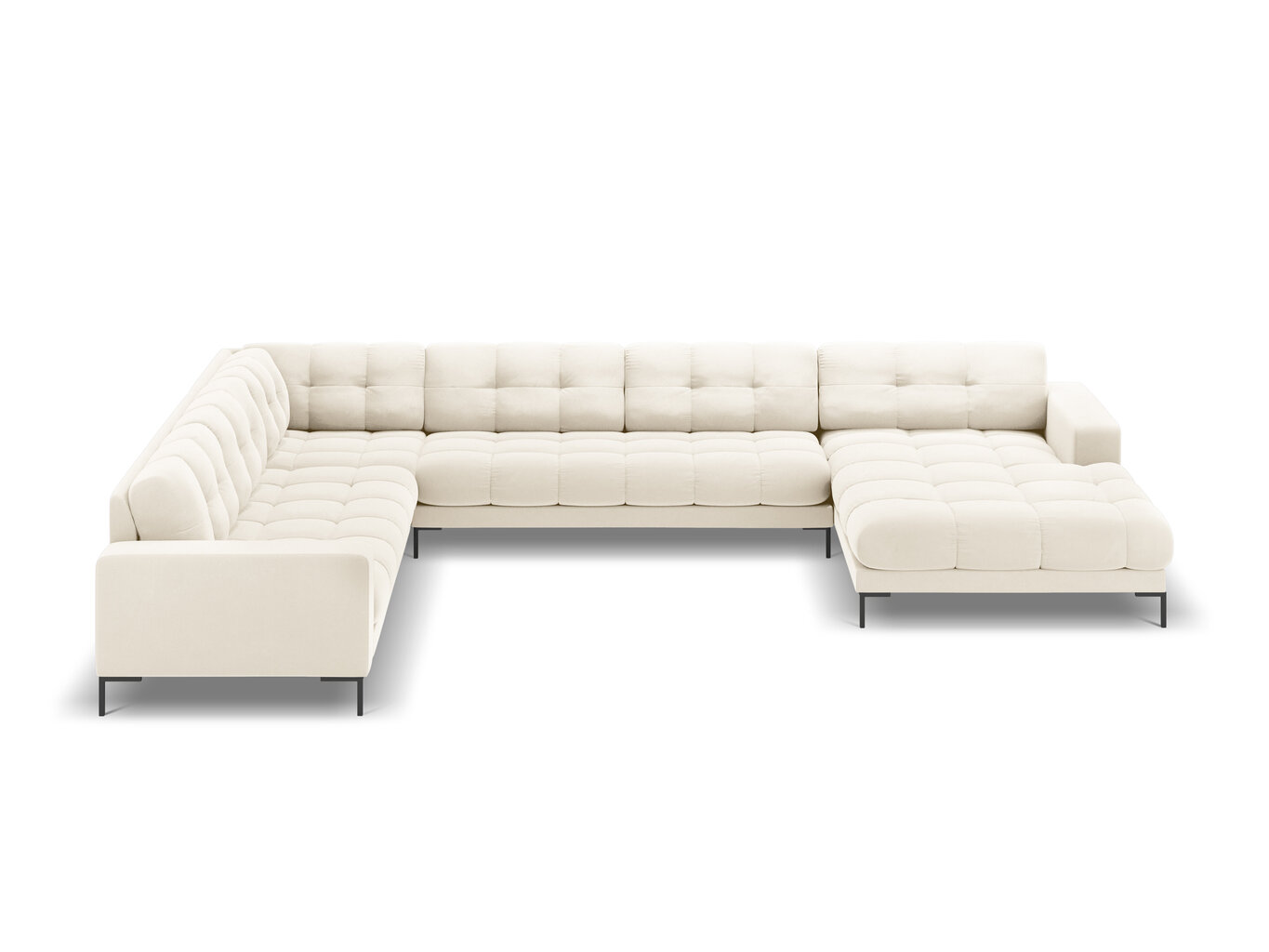 Stūra dīvāns Cosmopolitan Design Bali 7S-VUL, gaišas smilškrāsas/melns цена и информация | Stūra dīvāni | 220.lv