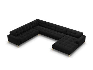 Stūra dīvāns Cosmopolitan Design Bali 7S-VU, melns/zeltainas krāsas cena un informācija | Stūra dīvāni | 220.lv