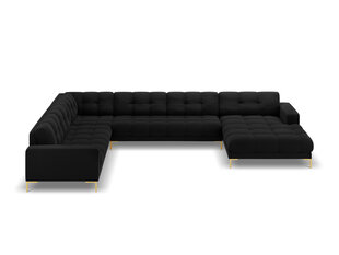 Stūra dīvāns Cosmopolitan Design Bali 7S-VU, melns/zeltainas krāsas cena un informācija | Stūra dīvāni | 220.lv