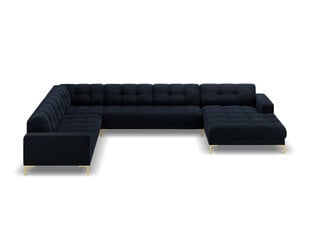 Stūra dīvāns Cosmopolitan Design Bali 7S-VU, tumši zils/zeltainas krāsas cena un informācija | Stūra dīvāni | 220.lv