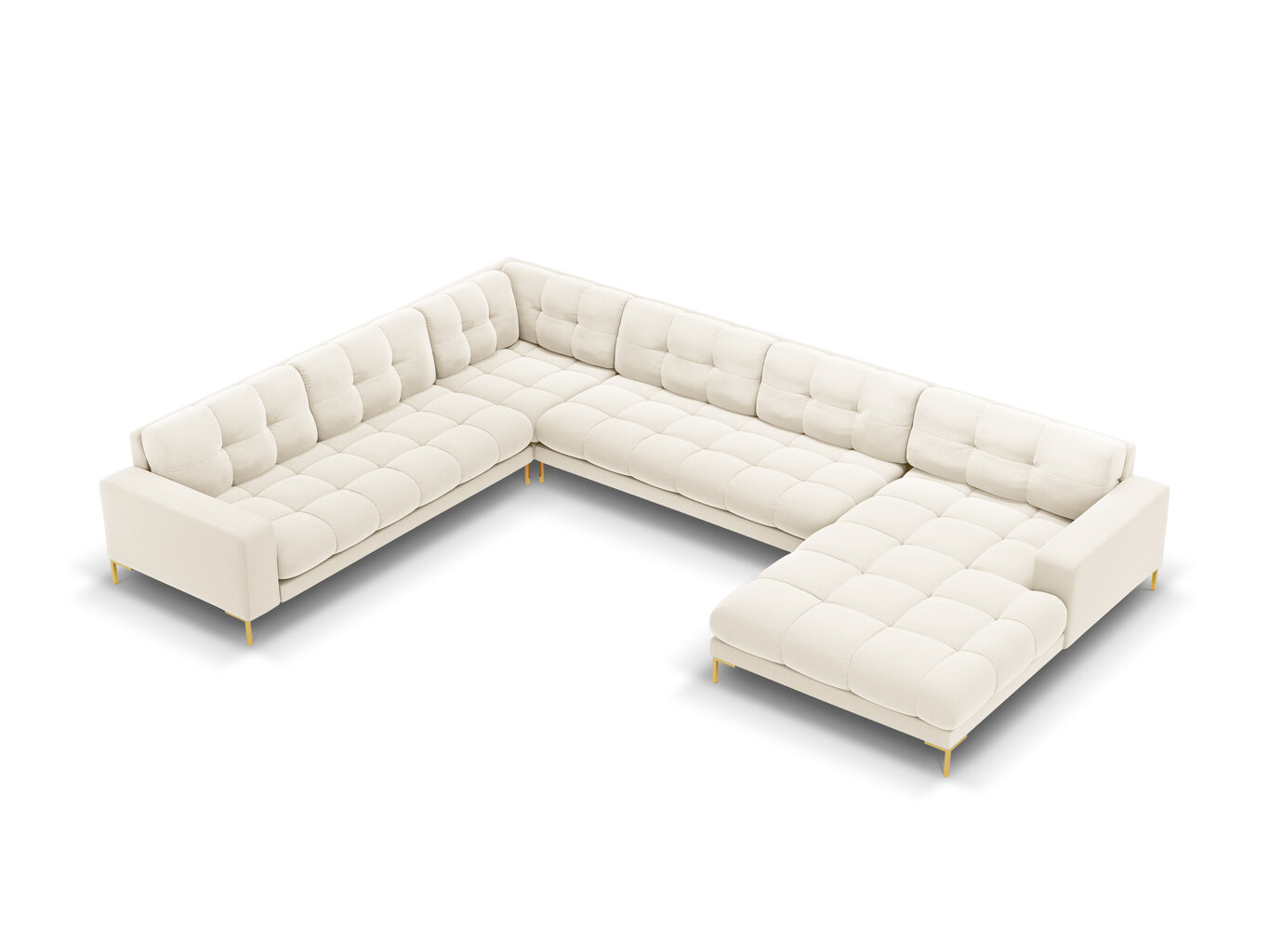 Stūra dīvāns Cosmopolitan Design Bali 7S-VU, gaišas smilškrāsas/zeltainas krāsas cena un informācija | Stūra dīvāni | 220.lv