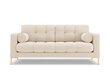 Dīvāns Cosmopolitan Design Bali 3S, gaišas smilškrāsas/zeltainas krāsas cena un informācija | Dīvāni | 220.lv