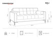 Dīvāns Cosmopolitan Design Bali 2S, gaiši pelēks/melns cena un informācija | Dīvāni | 220.lv