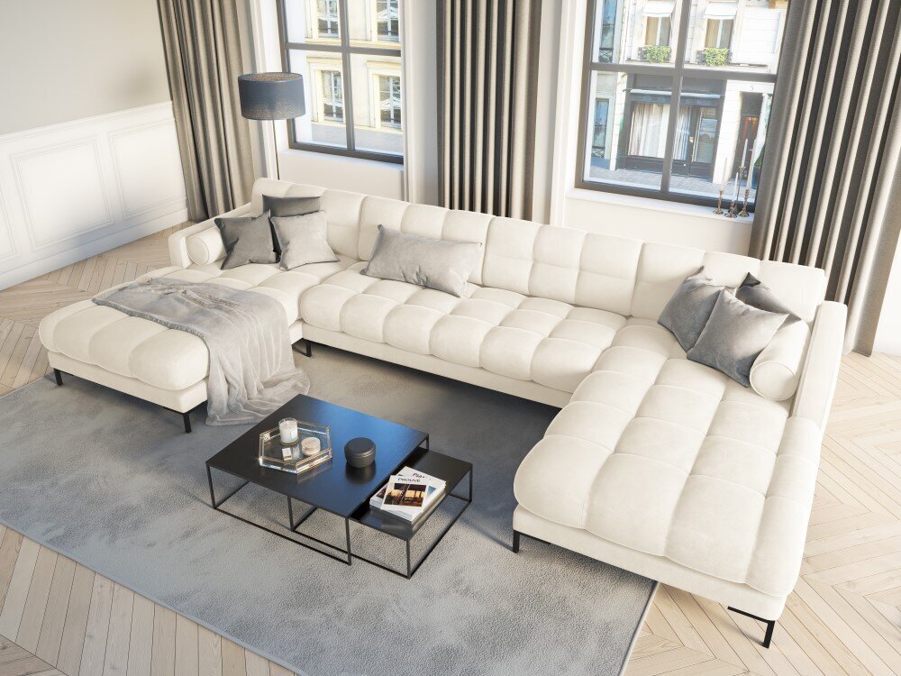 Stūra dīvāns Cosmopolitan Design Bali 7S-V, gaišas smilškrāsas/melns cena un informācija | Stūra dīvāni | 220.lv