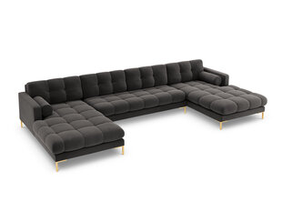 Stūra dīvāns Cosmopolitan Design Bali 7S-V, tumši pelēks/zeltainas krāsas cena un informācija | Stūra dīvāni | 220.lv