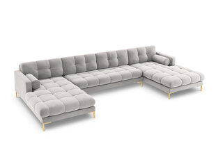 Stūra dīvāns Cosmopolitan Design Bali 7S-V, gaiši pelēks/zeltainas krāsas cena un informācija | Stūra dīvāni | 220.lv