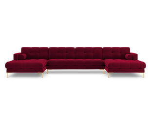 Stūra dīvāns Cosmopolitan Design Bali 7S-V, sarkans/zeltainas krāsas cena un informācija | Stūra dīvāni | 220.lv
