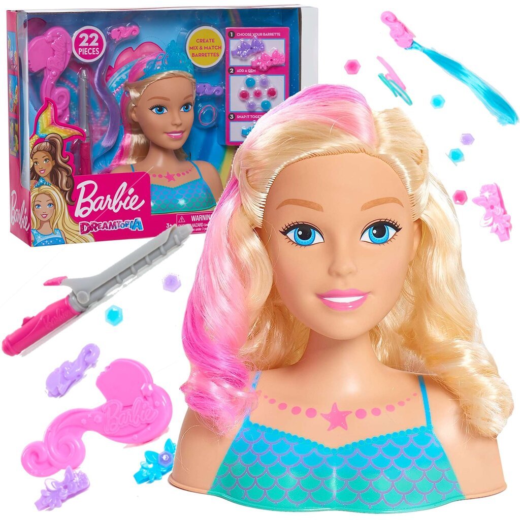 Stila galvas lelle Nāras Barbie Dreamtopia + aksesuāri cena un informācija | Rotaļlietas meitenēm | 220.lv