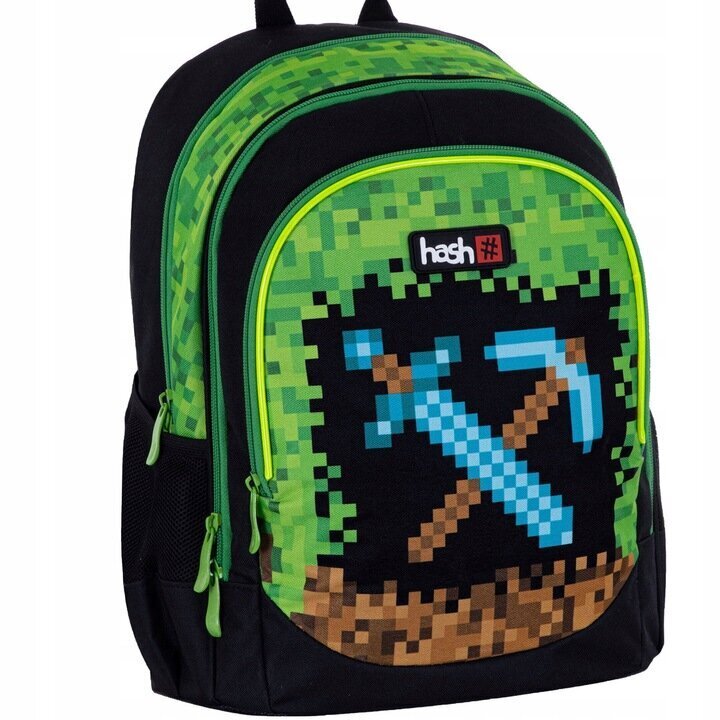 Skolas mugursoma Hash Pixel Pwr AB350 502023109, 20 l, 39x28x15 cm cena un informācija | Skolas somas | 220.lv