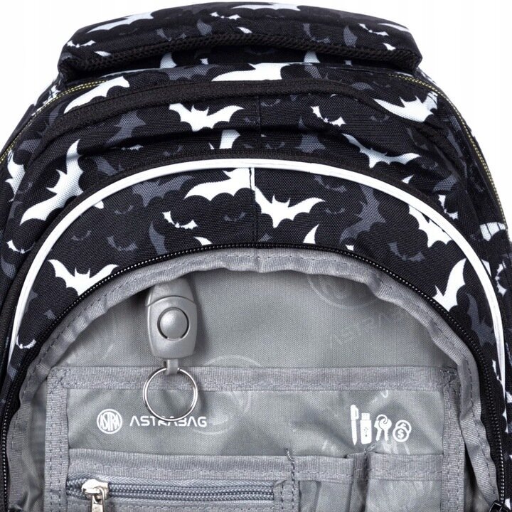 Skolas mugursoma AstraBag Night Bats AB420 502022098, 20 l, 39x28x15 cm cena un informācija | Skolas somas | 220.lv